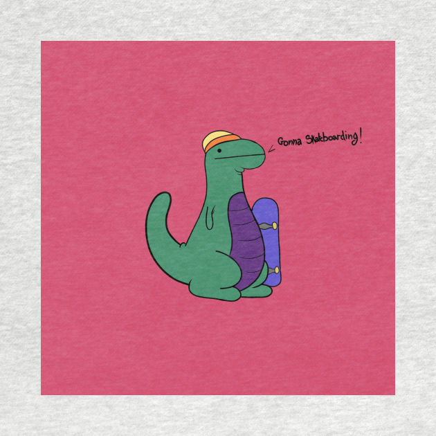 Dino gonna skateboarding by SKATAZZ